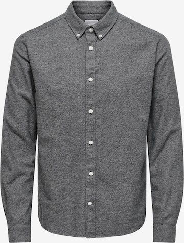 Only & Sons Slim fit Overhemd 'Nikola' in Grijs: voorkant