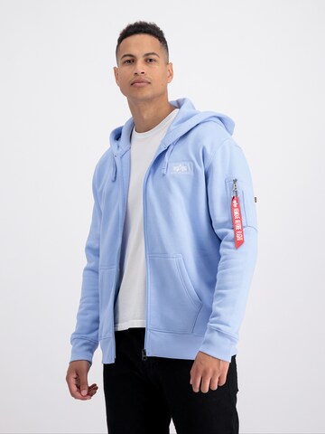 ALPHA INDUSTRIES Zip-Up Hoodie in Blue: front