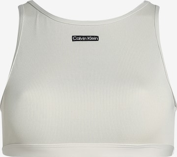 Hauts de bikini Calvin Klein Swimwear en beige : devant