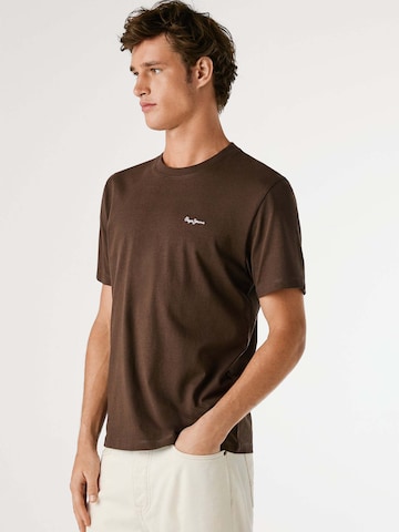 Pepe Jeans Shirt 'Contrast Connor' in Brown