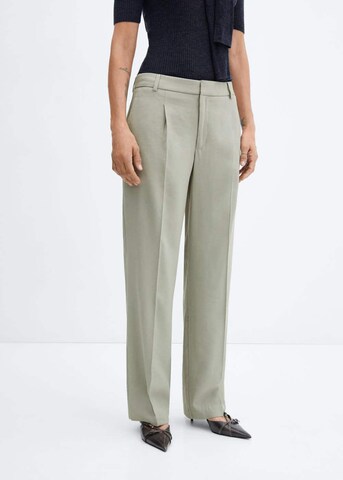 MANGO Loose fit Pleat-Front Pants 'Cesar' in Green