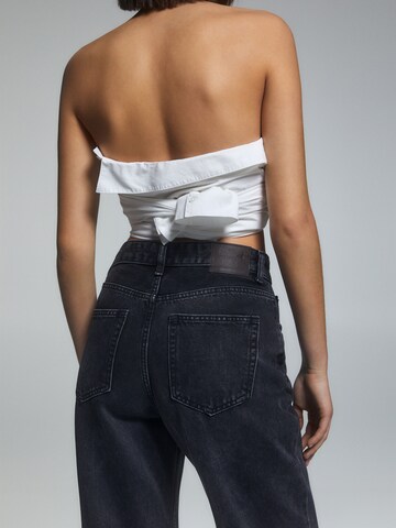 Pull&Bear Wide Leg Jeans i sort