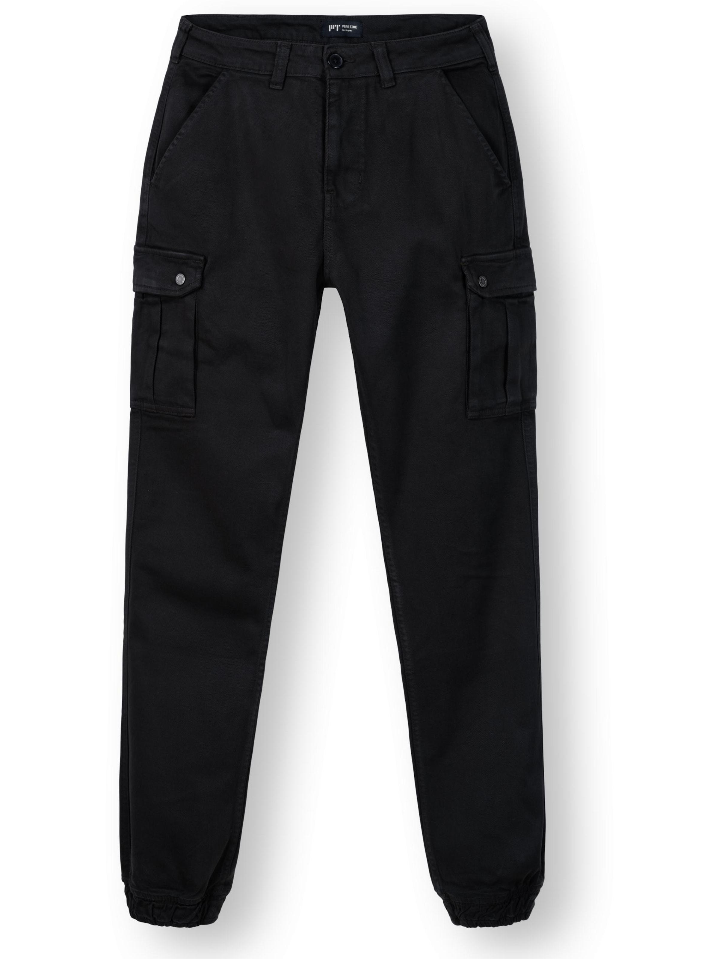 Effilé Pantalon cargo 'Siwas' Peak Time en noir : devant