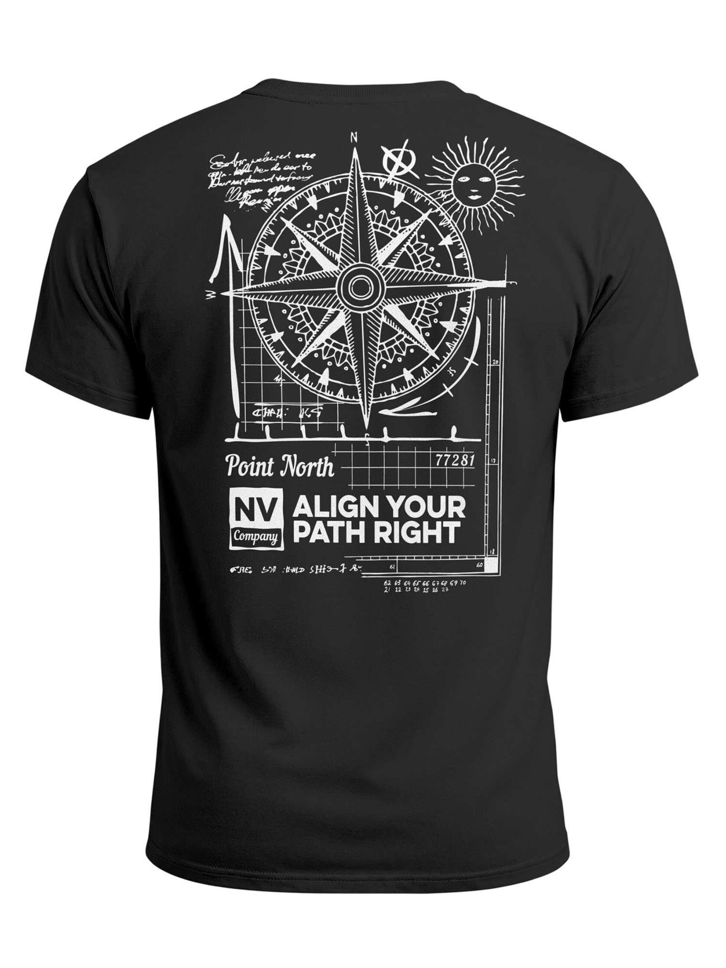 Neverless Shirt 'Compass' in Black