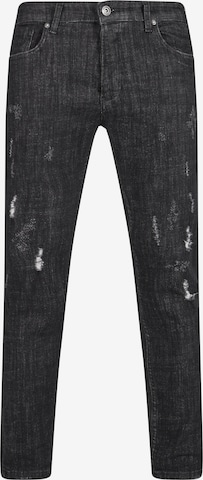 2Y Premium Tapered Jeans in Black: front