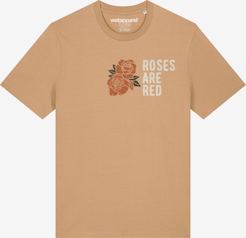 Watapparel Shirt 'Roses Are Red' in Beige: voorkant