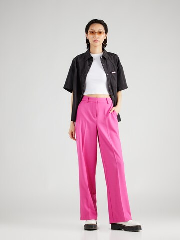 ONLY Regular Trousers with creases 'HELENE' in Pink