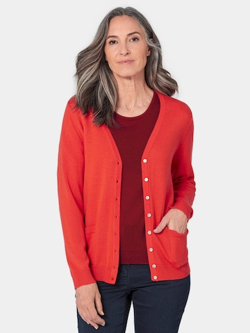 Goldner Strickjacke in Rot: Vorderseite