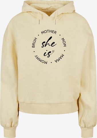 Merchcode Sweatshirt 'Mothers Day - She is' in Geel: voorkant