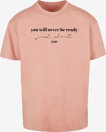 Merchcode T-Shirt 'Just Start' in Pink: predná strana