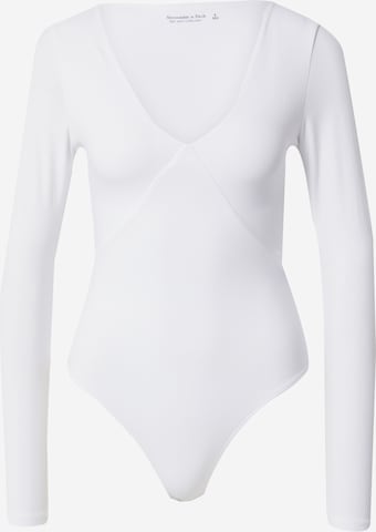 Abercrombie & Fitch Shirt bodysuit in White: front