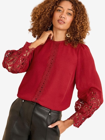 love & roses Blouse in Rood: voorkant