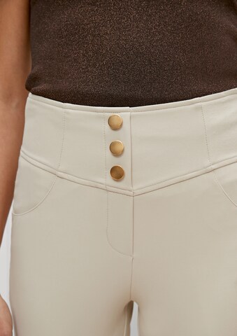 COMMA Skinny Broek in Beige