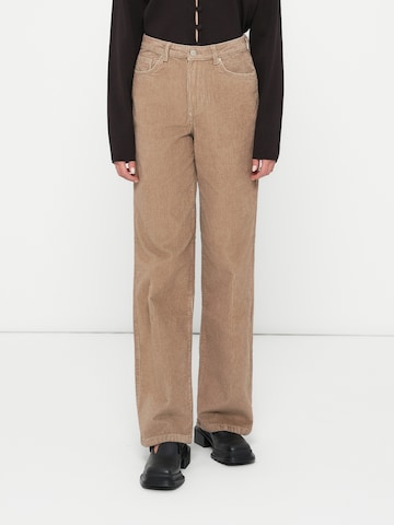 VERO MODA Wide leg Broek 'VMTessa' in Bruin: voorkant