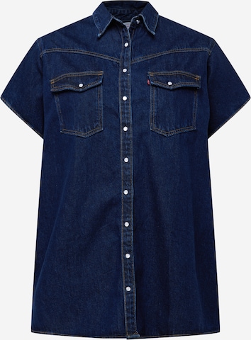 Levi's® Plus Shirt dress 'PL ELOWEN WESTERN DRESS DARK INDIGO - FLAT FINISH' in Blue: front