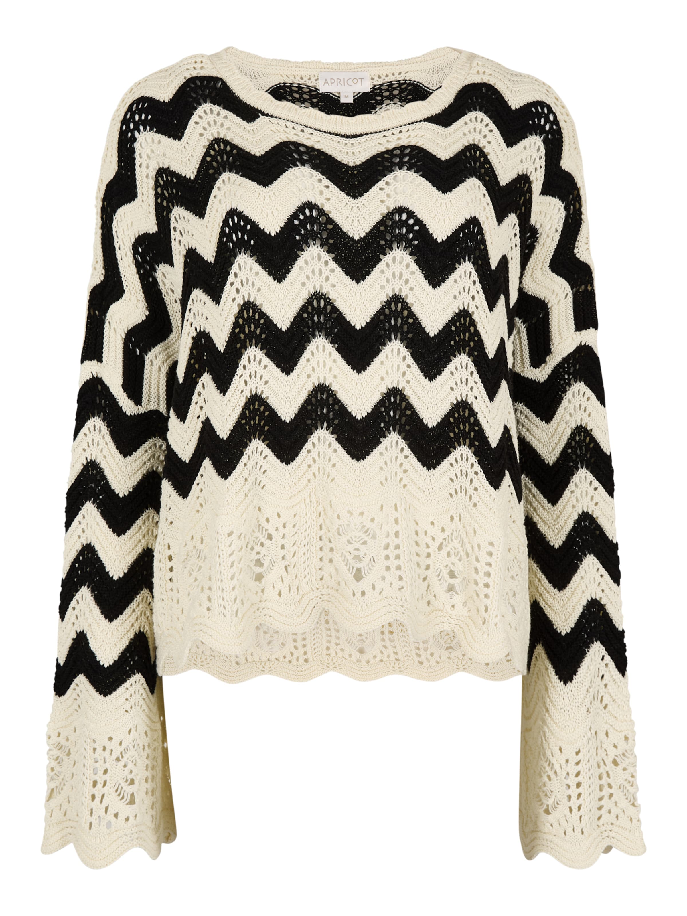 Apricot Chevron Scallop Boarder Jumper ' ' in Beige: Vorderseite