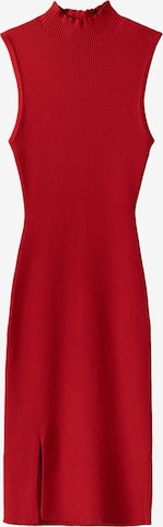 Bershka Gebreide jurk in Rood: voorkant