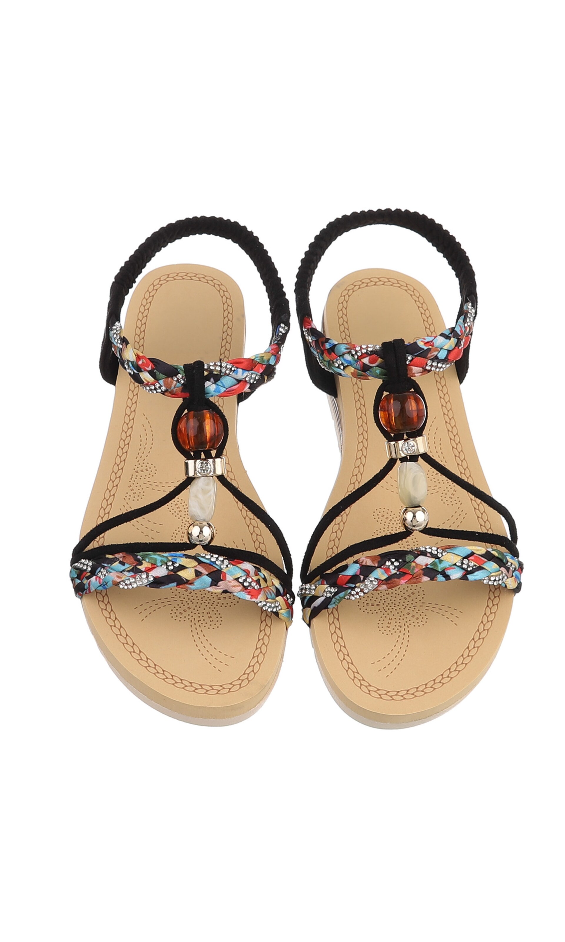 Ital-Design Strap Sandals in Black