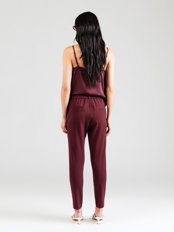 VILA Slim fit Pleat-Front Pants 'VIVARONE' in Red