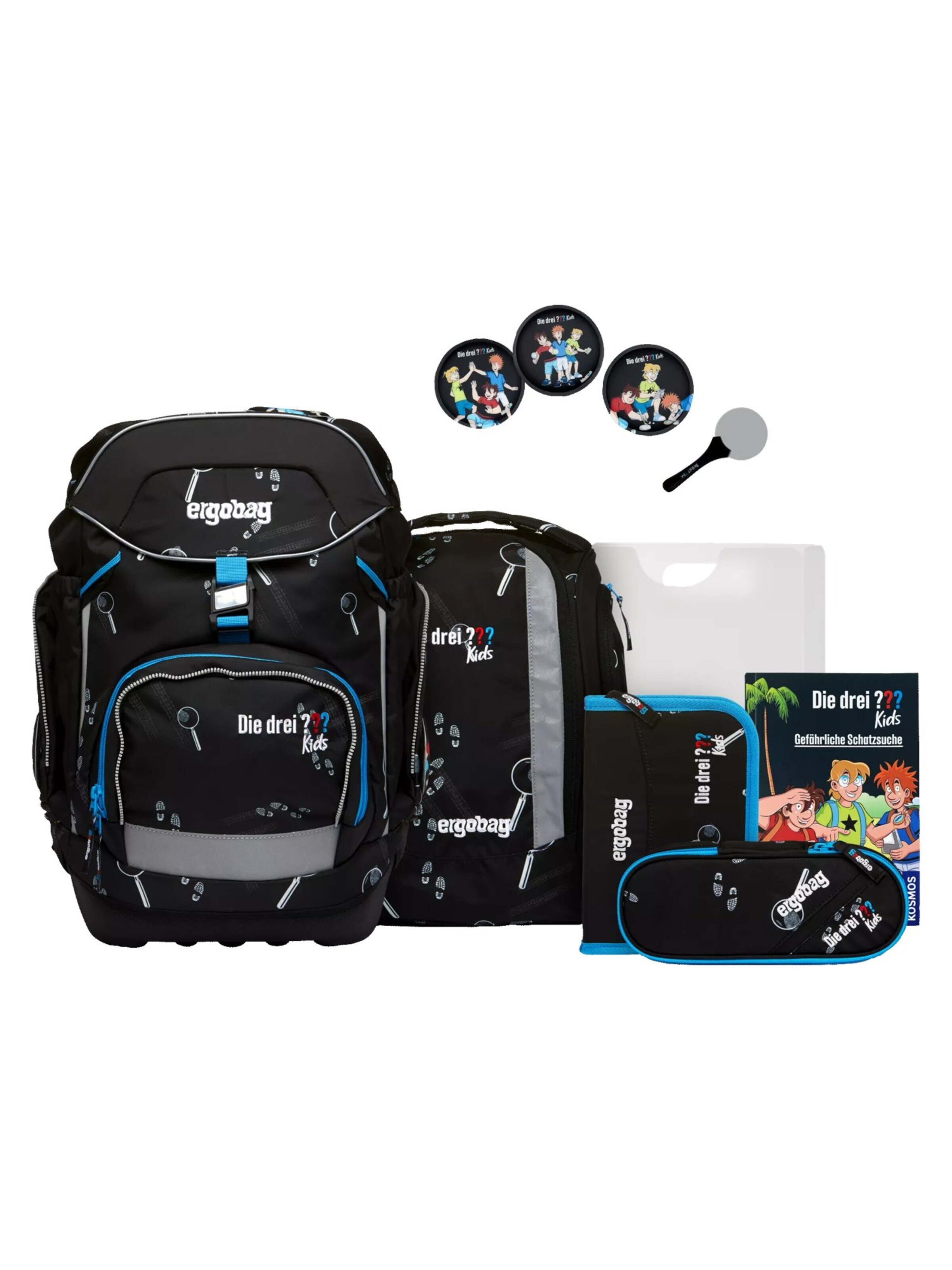 ergobag Backpack 'Schulranzen-Set pack Set' in Black: front