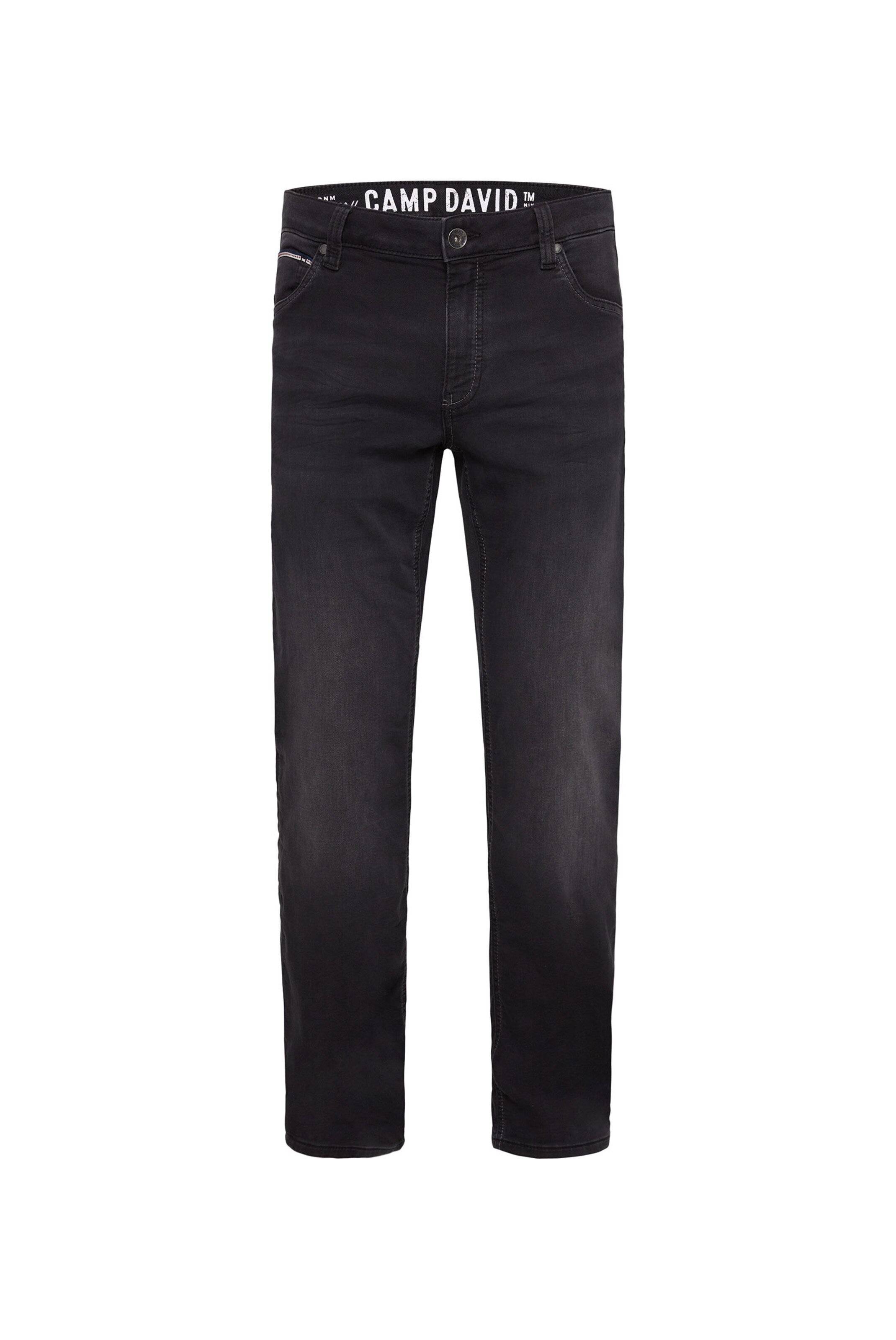 CAMP DAVID Regular Jeans 'CO:NO' in Schwarz: Vorderseite