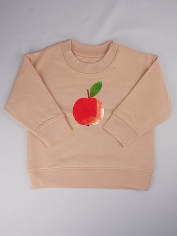 MelaDi Pullover 'Meladi Kinder Baby-Sweater aus Biobaumwolle - Apfel auf Creme Latte'‌ in Beige