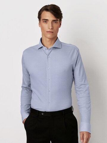 DESOTO Slim fit Button Up Shirt in Blue: front