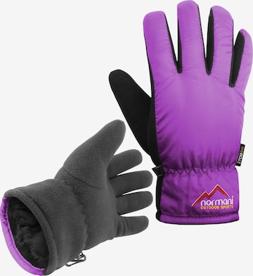 normani Full Finger Gloves ' Lupus ' in Grey: front
