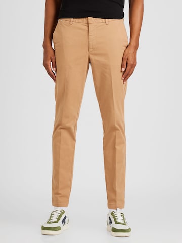 BOSS Black Slim fit Chino trousers 'Kaito1' in Beige: front