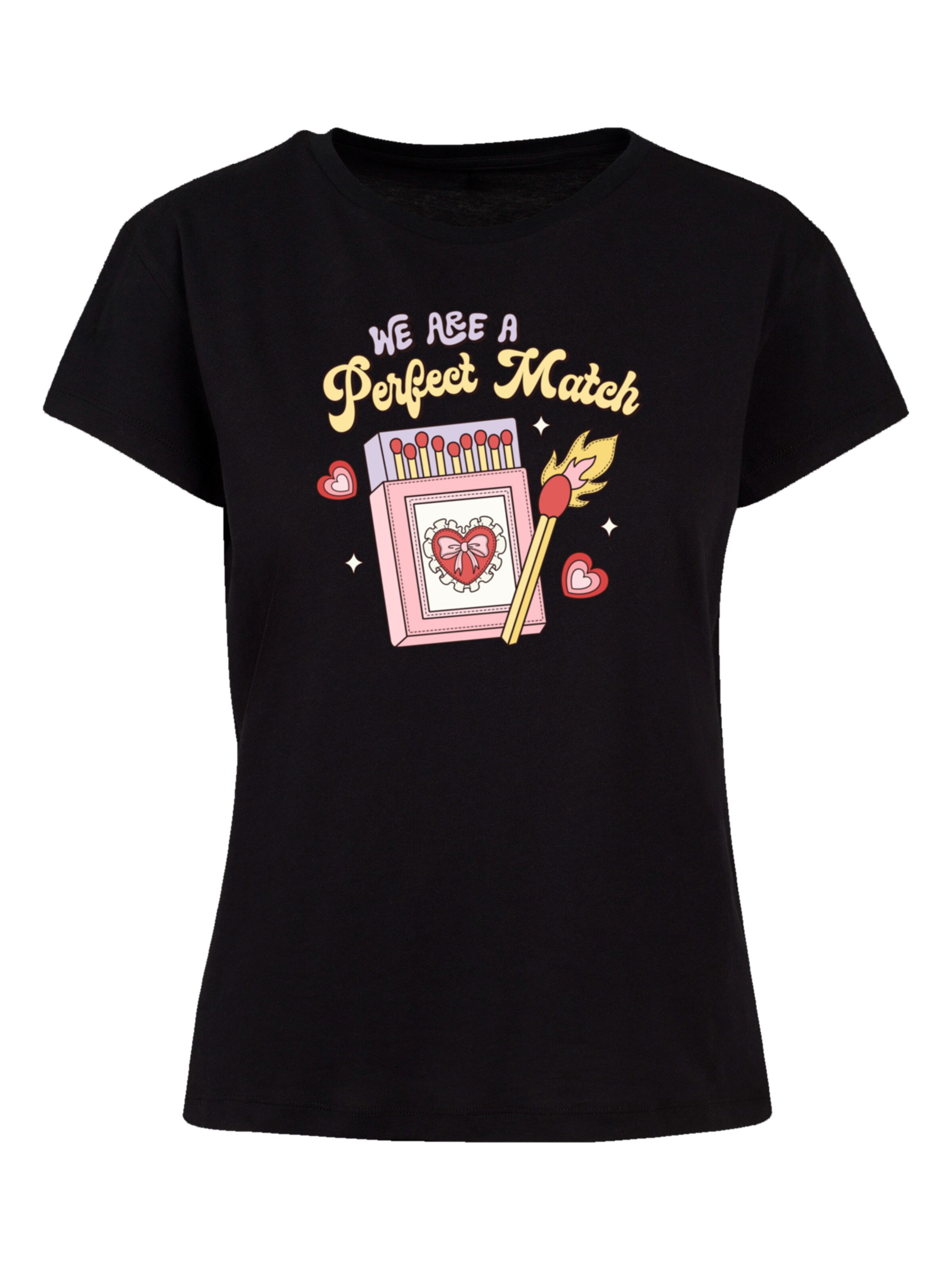 T-shirt 'We Are A Perfect Match Love' F4NT4STIC en noir : devant