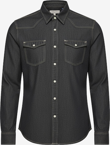 Ombre Comfort fit Overhemd in Zwart: voorkant