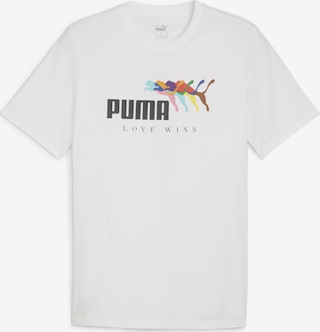 T-Shirt fonctionnel 'LOVE WINS' PUMA en blanc : devant
