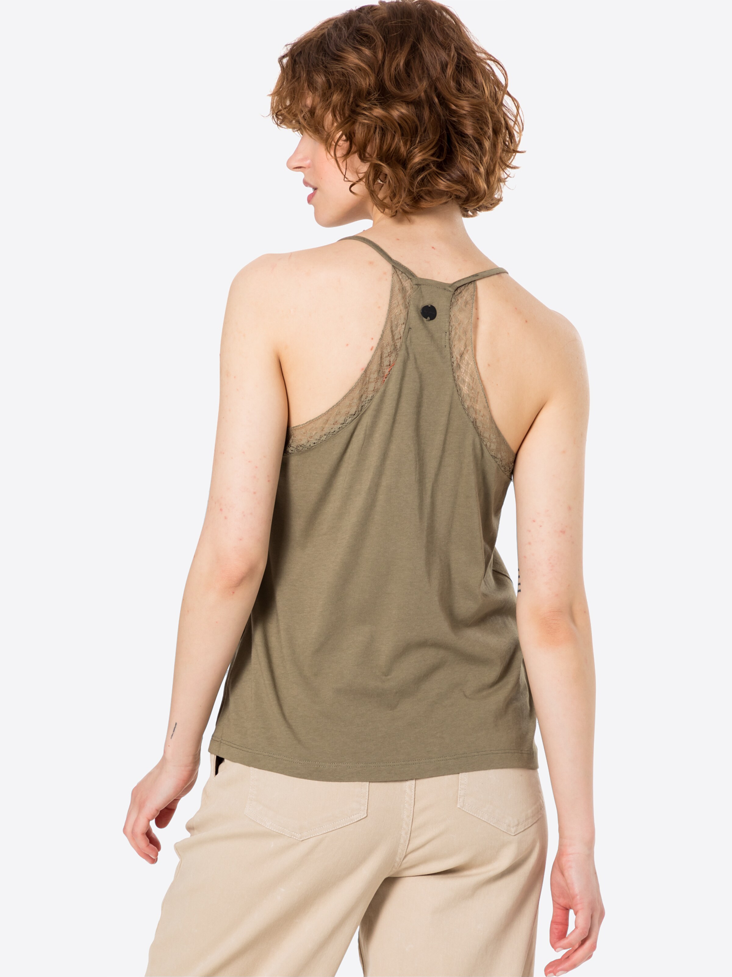 Frauen Große Größen Superdry Top in Oliv - BL96311 Frauen Große Größen Superdry Top in Oliv - BL96311