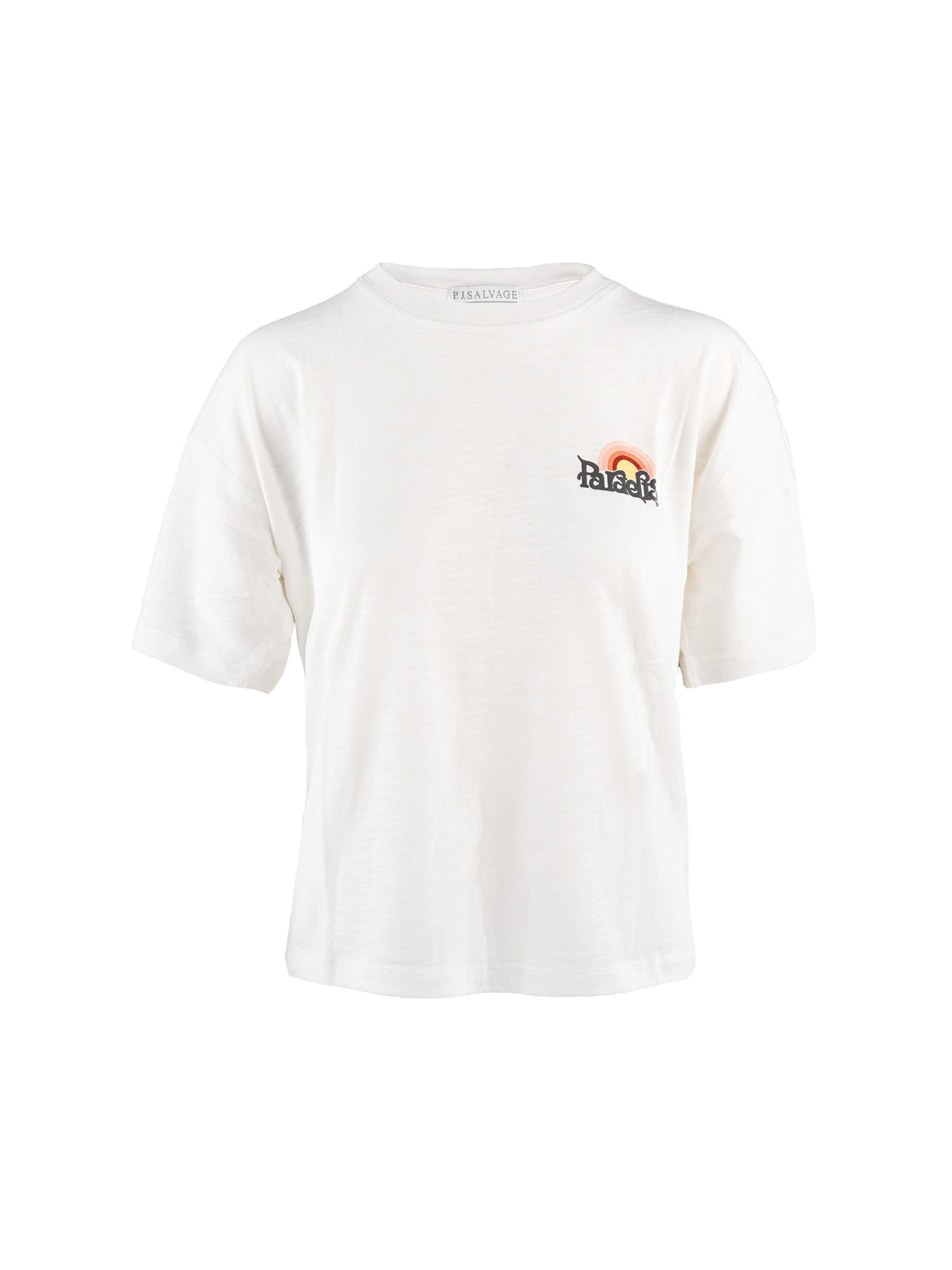 PJ Salvage Pajama shirt 'Striped Fields' in White: front