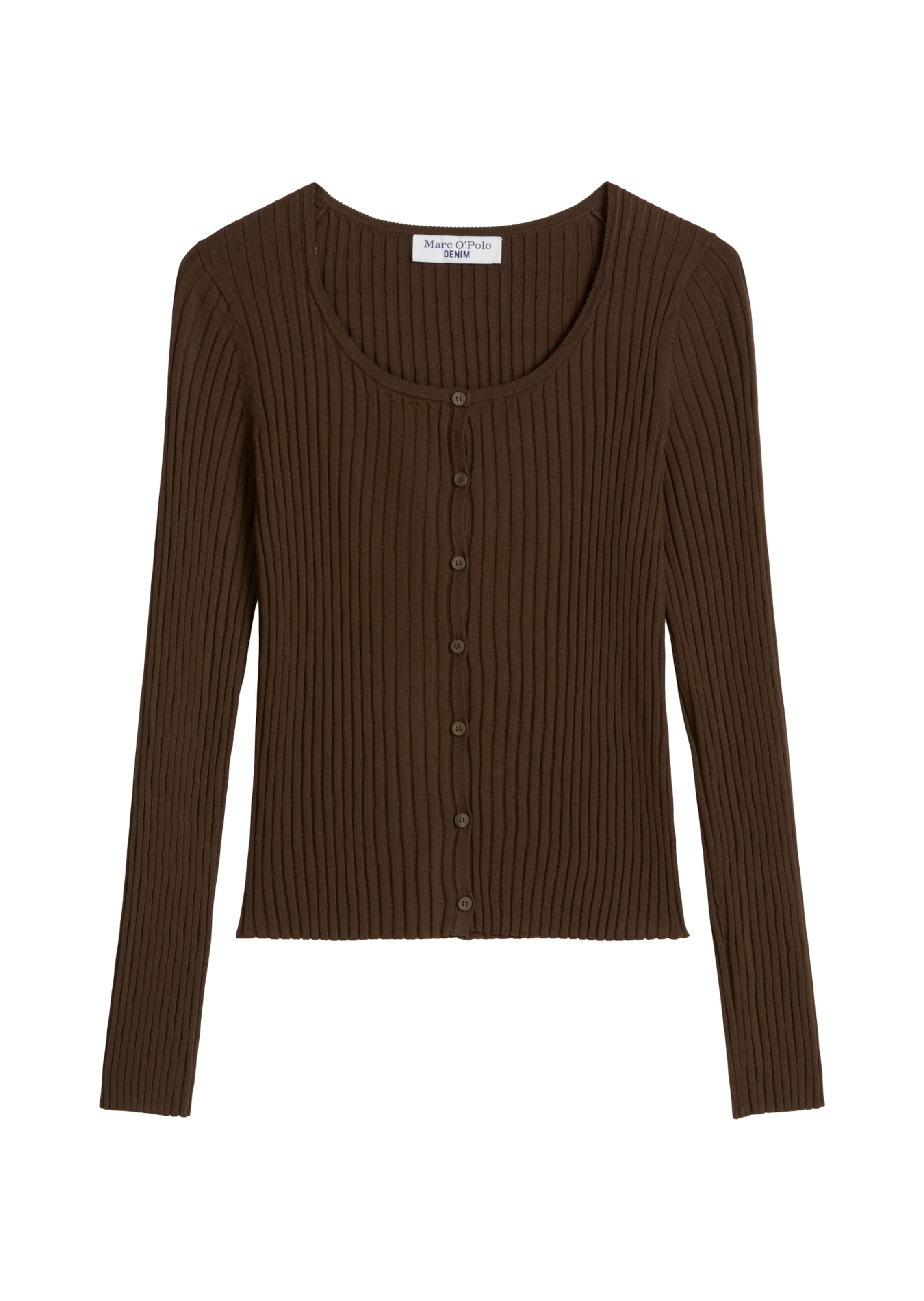 Marc O'Polo DENIM Gebreid vest in Bruin: voorkant