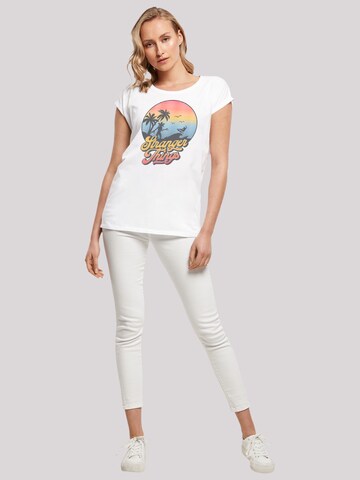 F4NT4STIC Shirt 'Stranger Things LA Gradient Netflix TV Series' in White