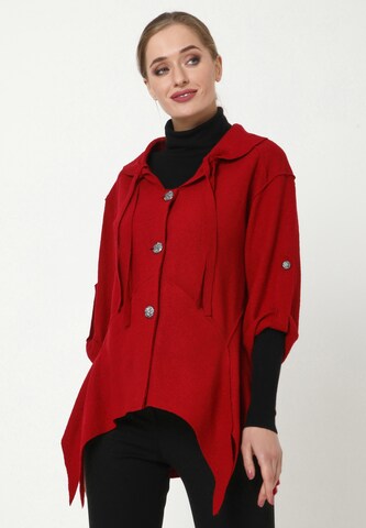 Madam-T Between-Season Jacket 'ERNESTA' in Red: front