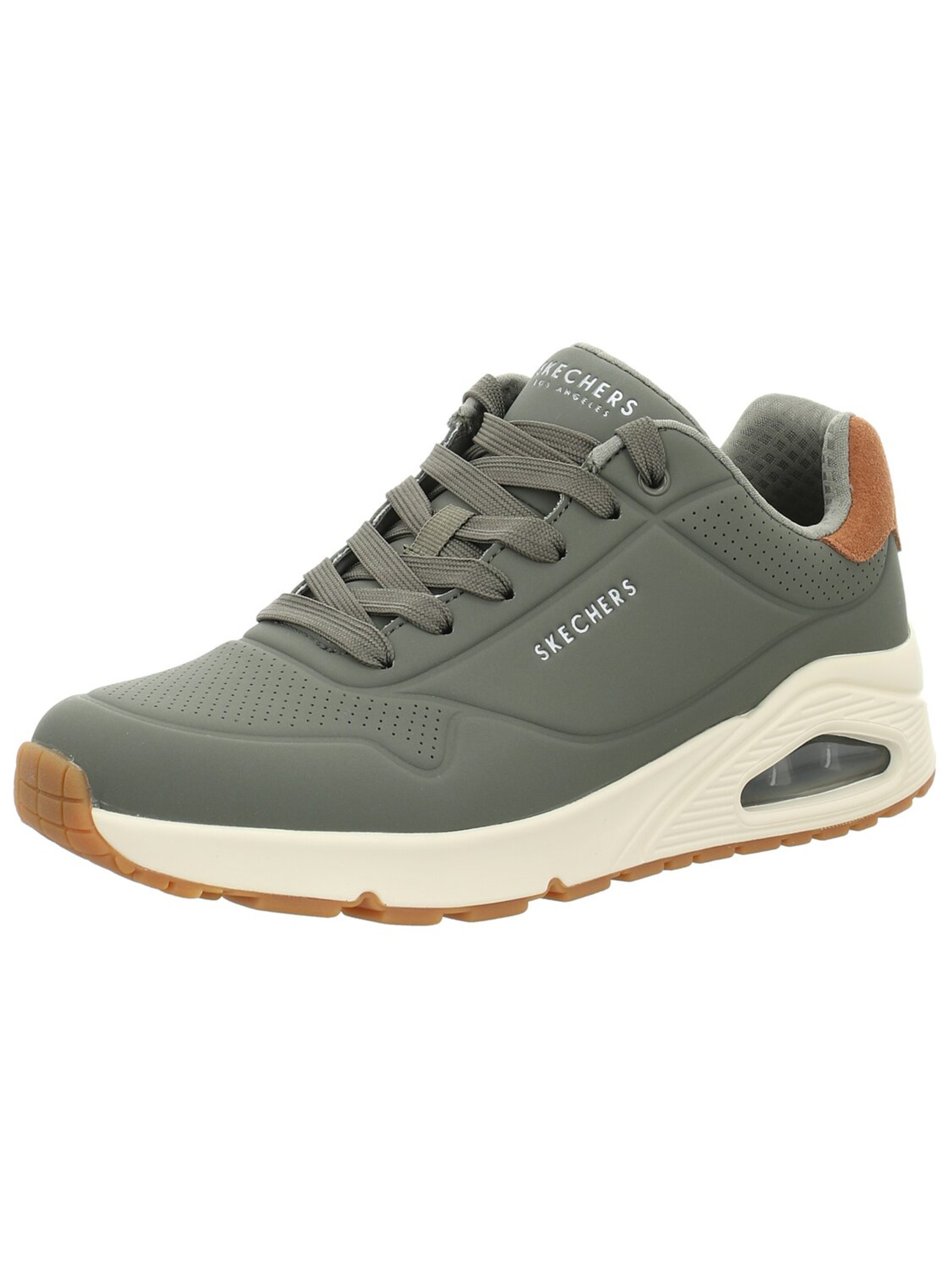 SKECHERS Sportlicher Schnürschuh 'Herren Sneaker 183004 OLV Kunststoff/Synthetik in grün' in Grün: Vorderseite