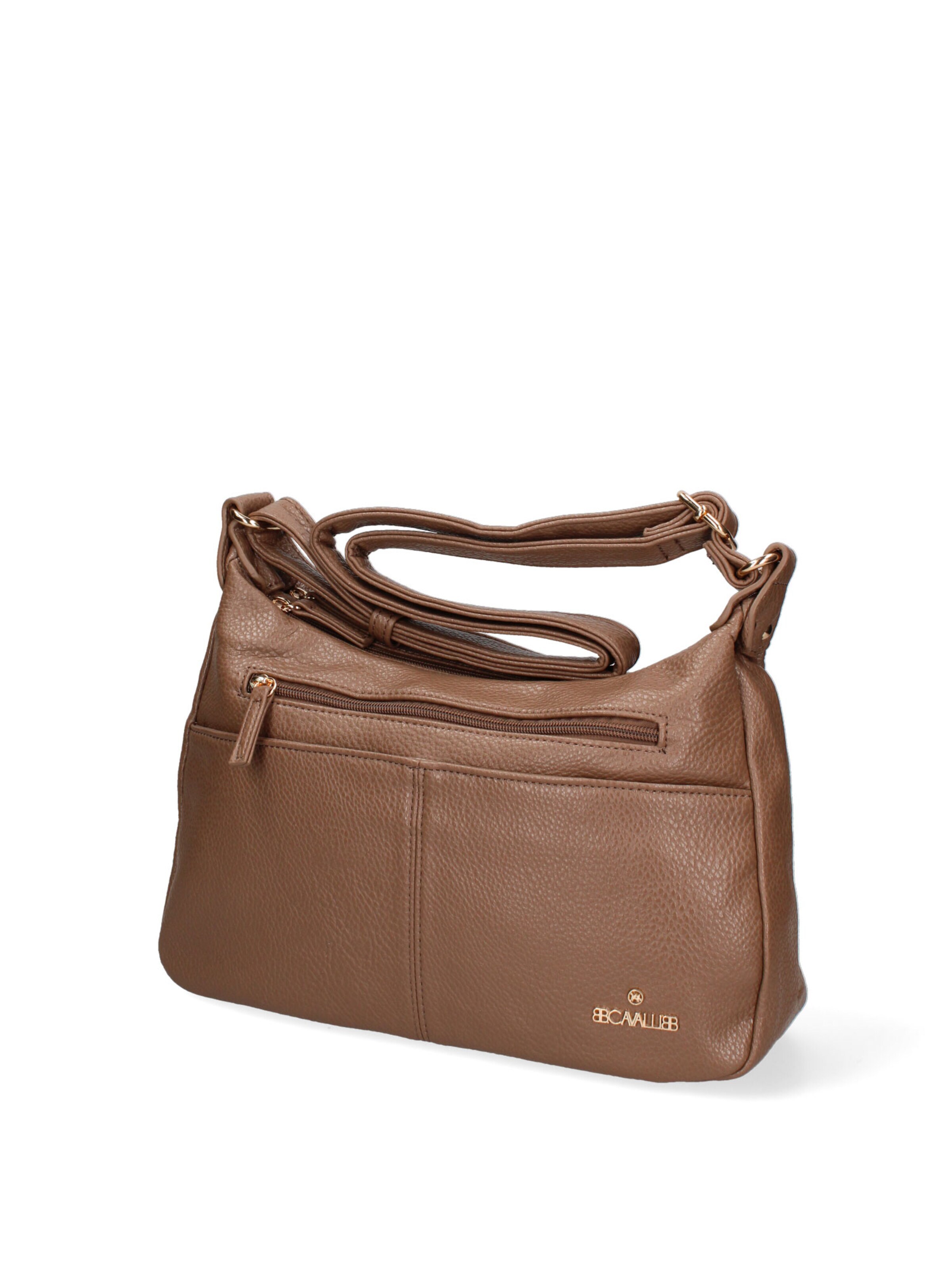 Borsa a spalla 'Borsa a Tracolla Donna Ecopelle con Zip e Tasche Multiple - B Cavalli' di B. Cavalli in grigio
