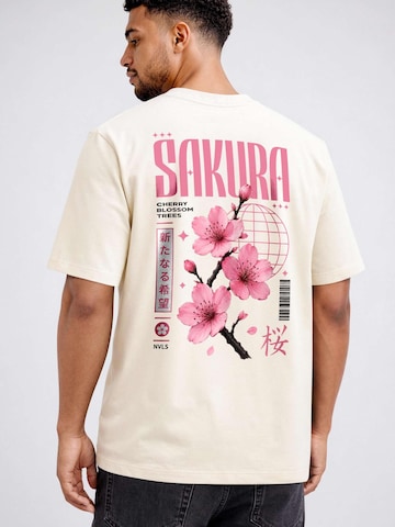 Neverless Shirt 'Cherry Blossom' in Beige