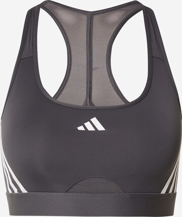 ADIDAS PERFORMANCE Bustier Sports-BH 'POWERREACT' i grå: forside