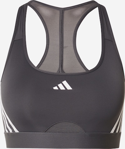 Reggiseno sportivo 'POWERREACT' ADIDAS PERFORMANCE di colore grigio scuro / bianco, Visualizzazione prodotti