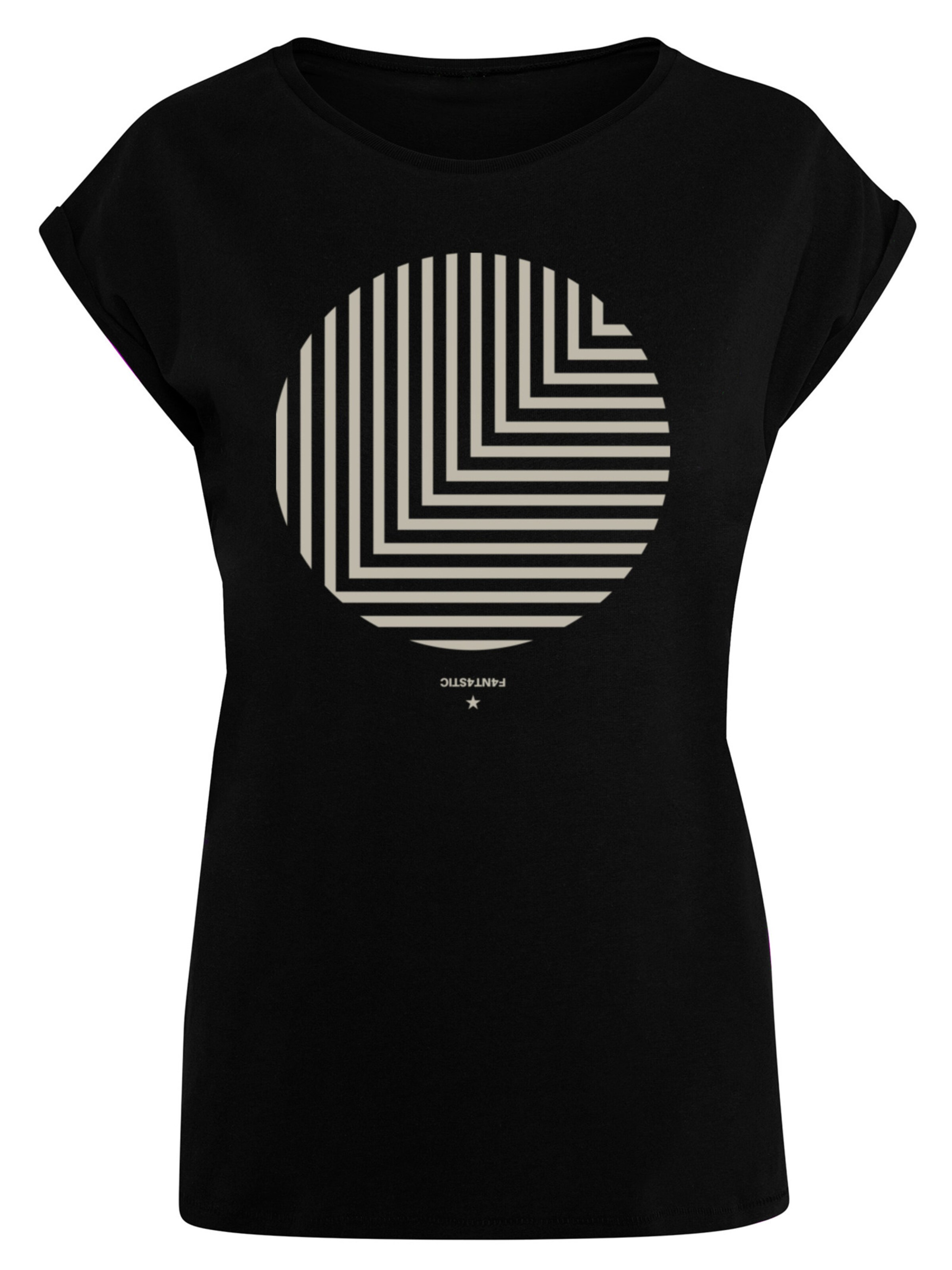 F4NT4STIC Shirt 'Geometrics' in Zwart: voorkant