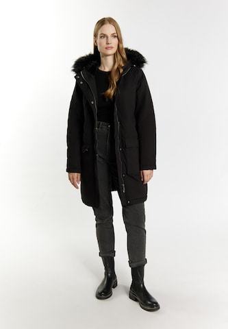 DreiMaster Vintage Winterparka in Zwart: voorkant