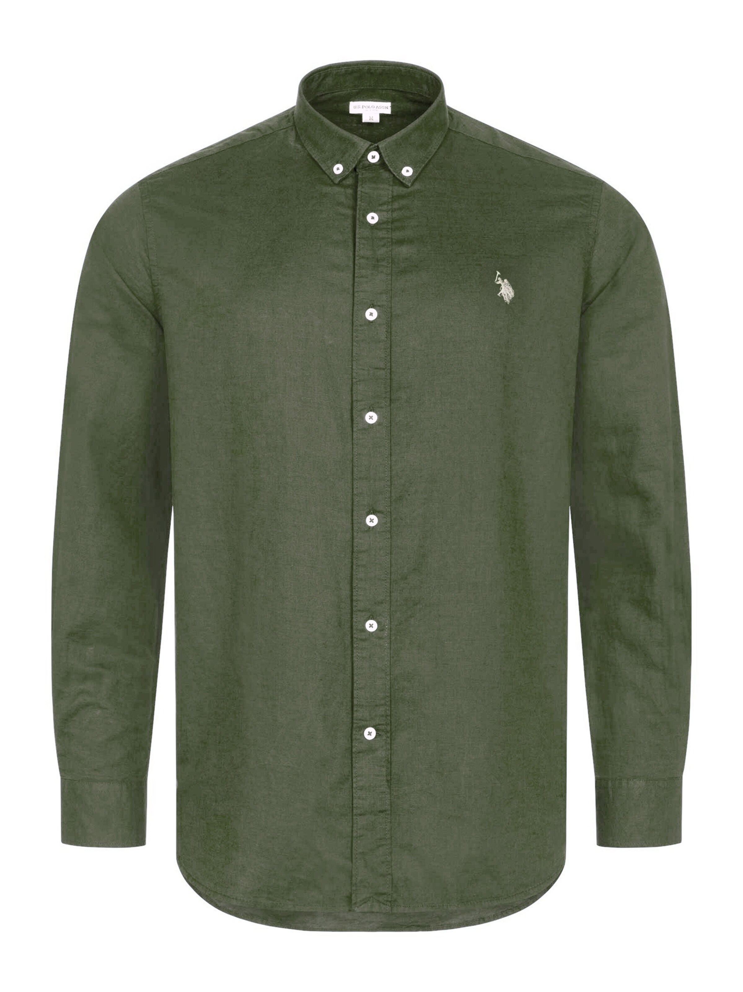 U.S. POLO ASSN. Button Up Shirt in Green: front