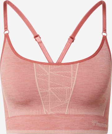 Hummel - Bustier Sujetador deportivo en rosa: frente