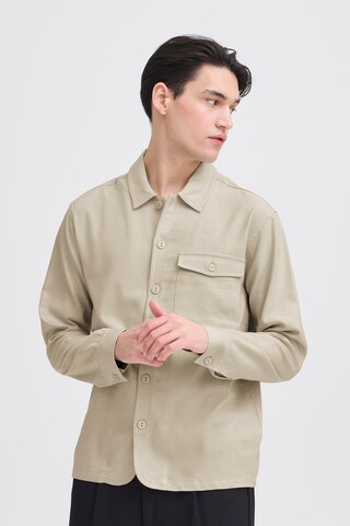 Casual Friday - Regular Fit Camisa ' CFBro Linen Mix ' em bege