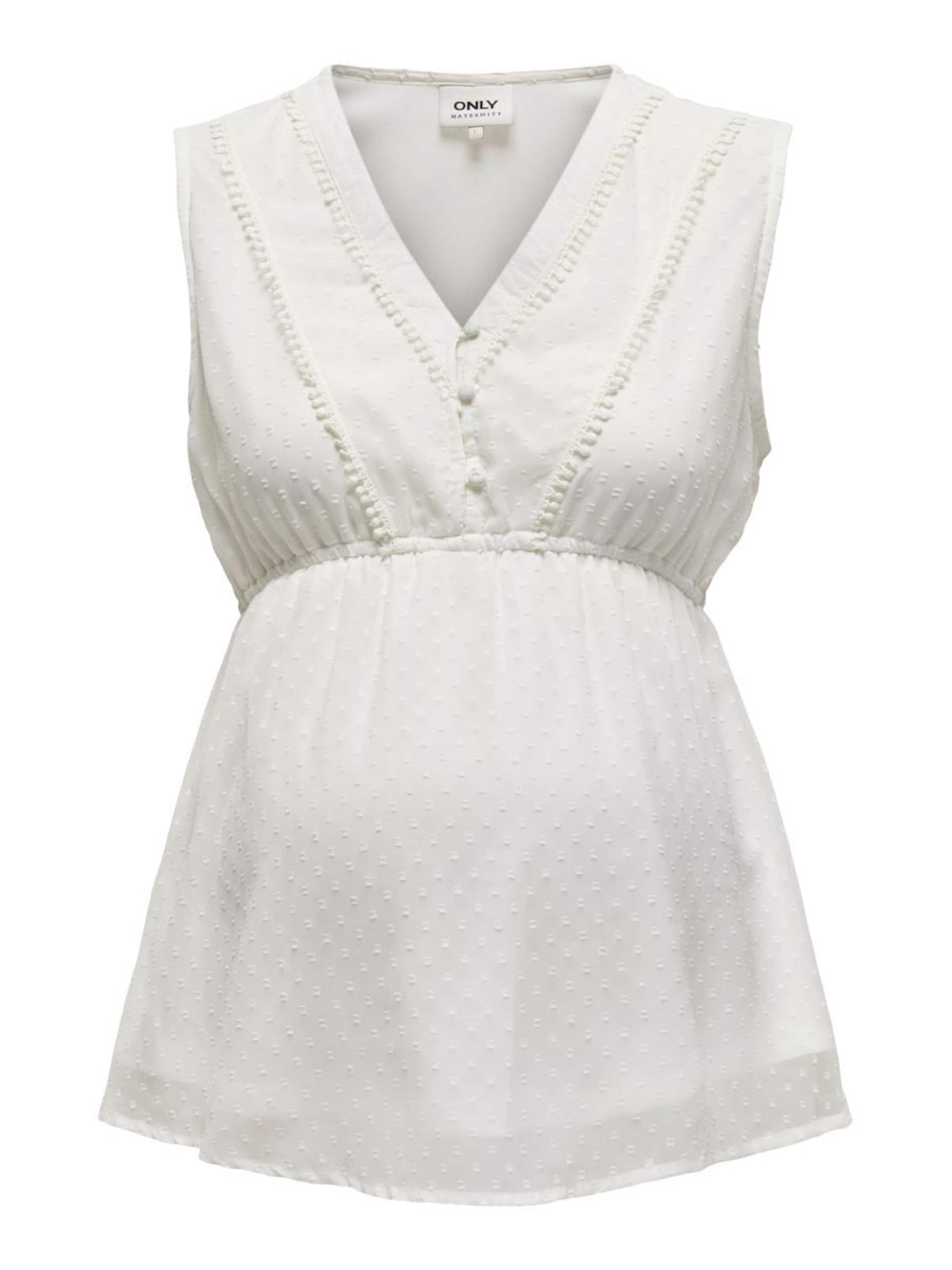 Only Maternity Blouse 'Mama' in White: front
