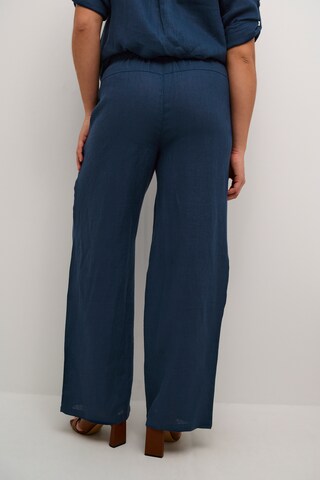 Cream Wide leg Broek in Blauw