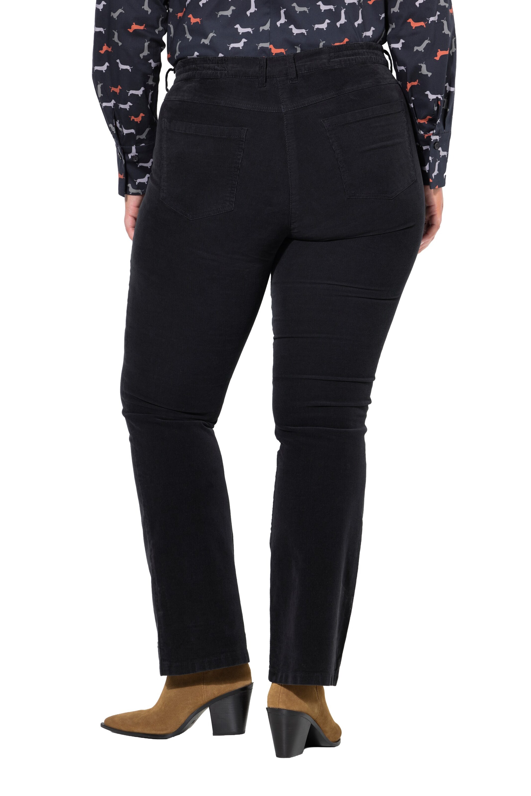 Ulla Popken Slimfit Broek in Zwart